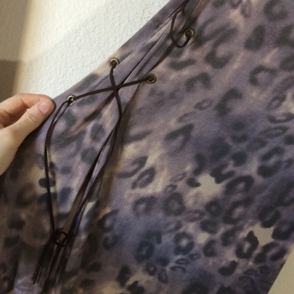 SOLD Cheetah print lace up suede maxi dress - Picture 8 of 8